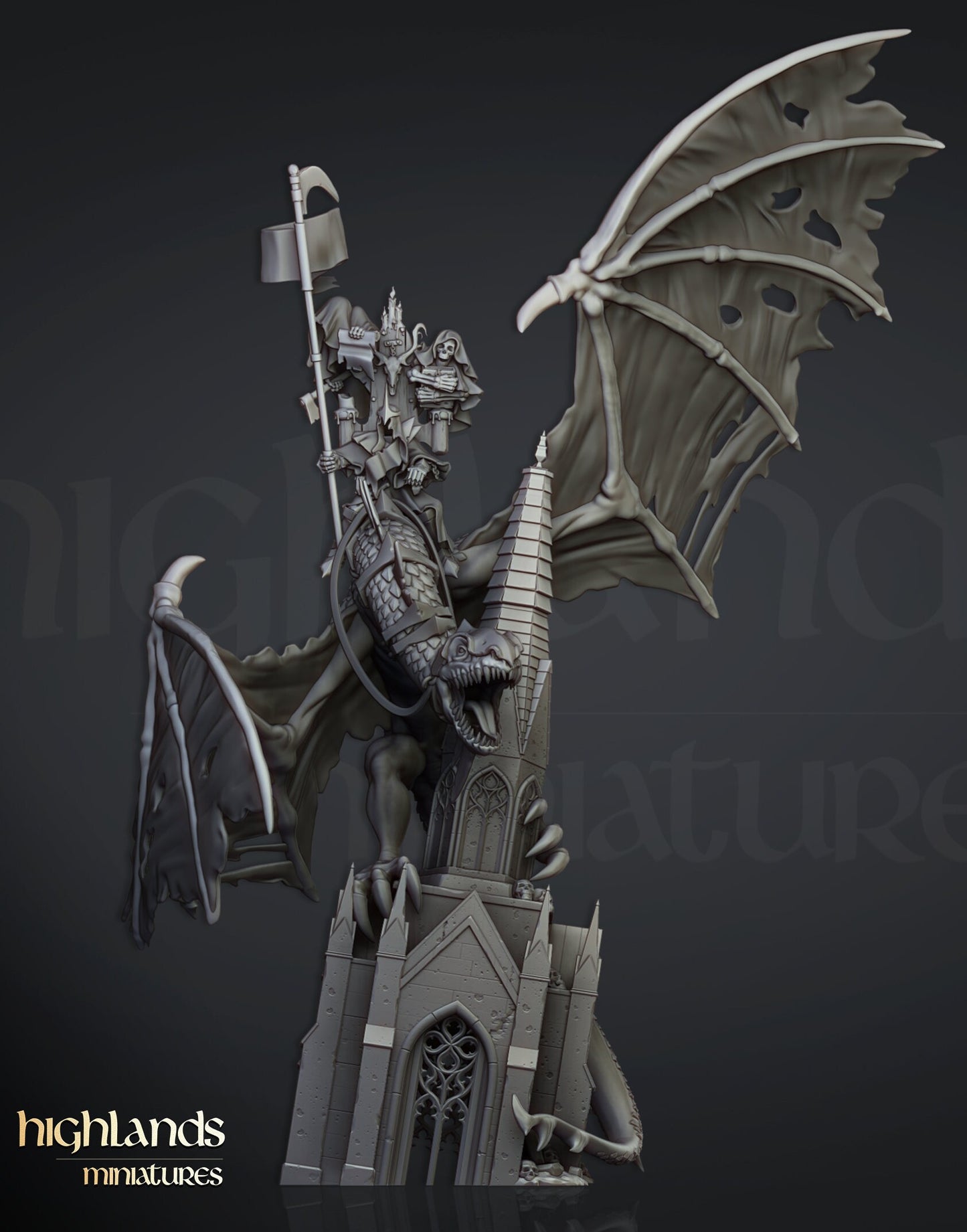 Lord Necromancer on Dragon by Highland Miniatures