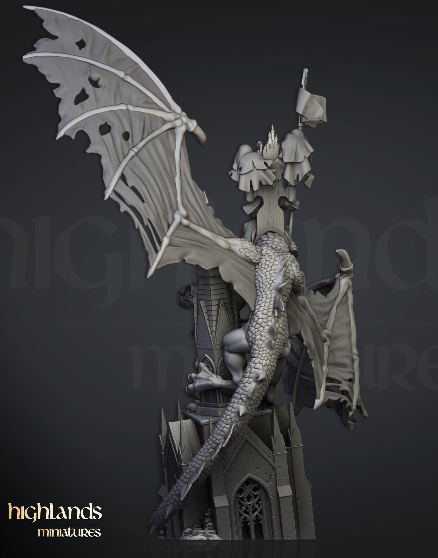 Lord Necromancer on Dragon by Highland Miniatures
