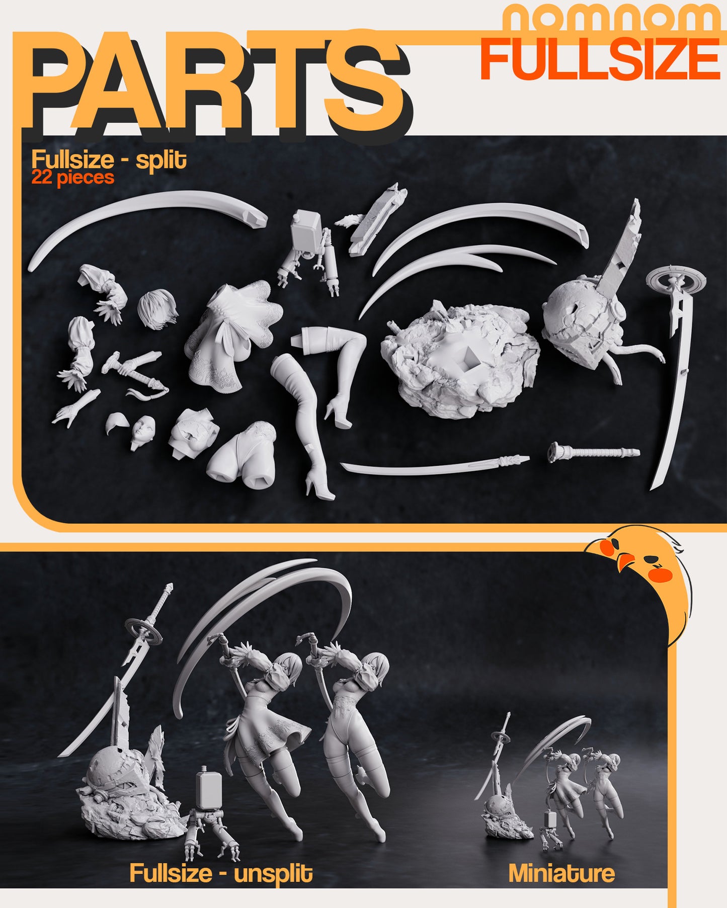 Female Combat Android Statue Model Kit by Nomnom Figures