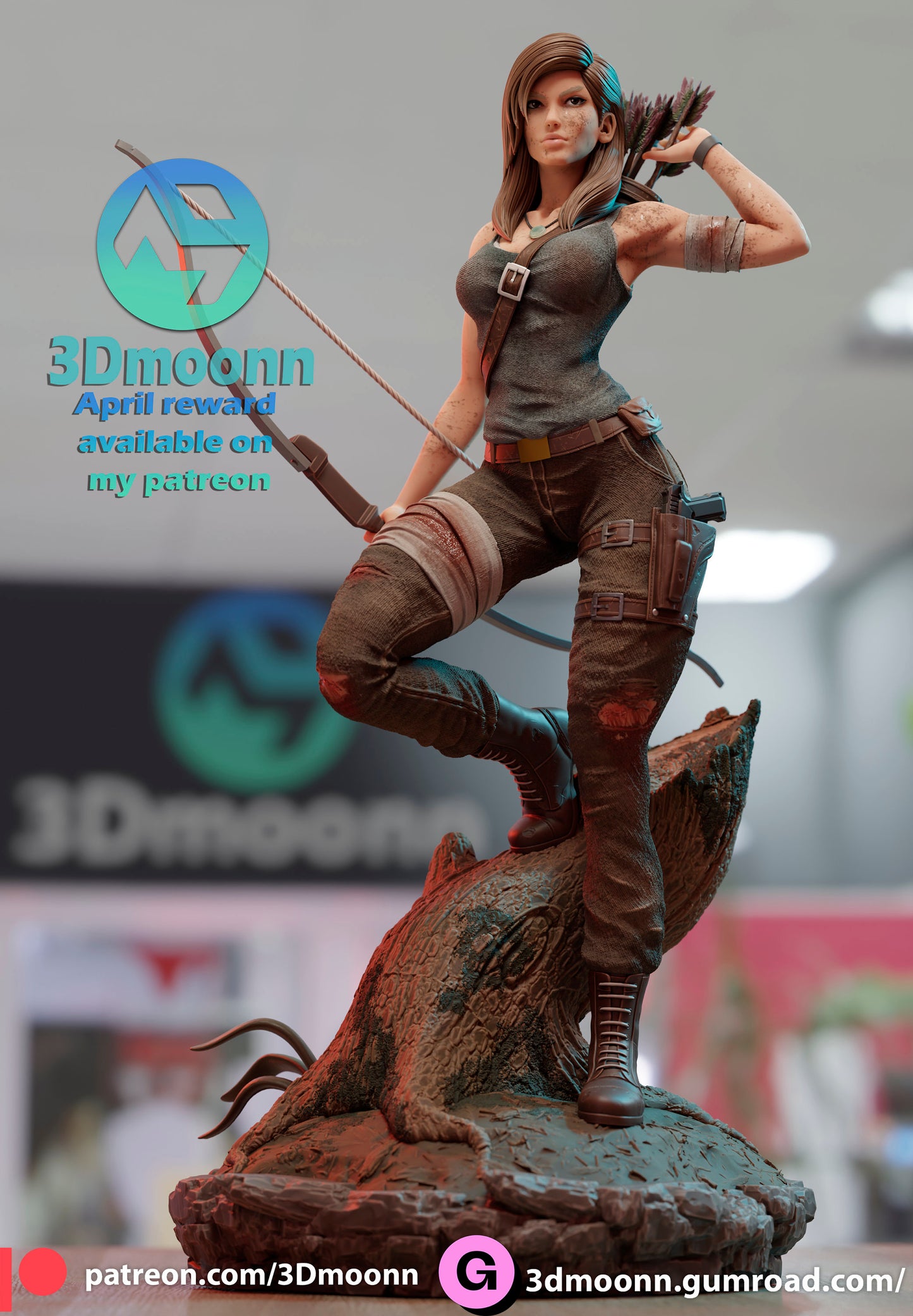 Lara Hunter Statue Model Kit by 3Dmoonn