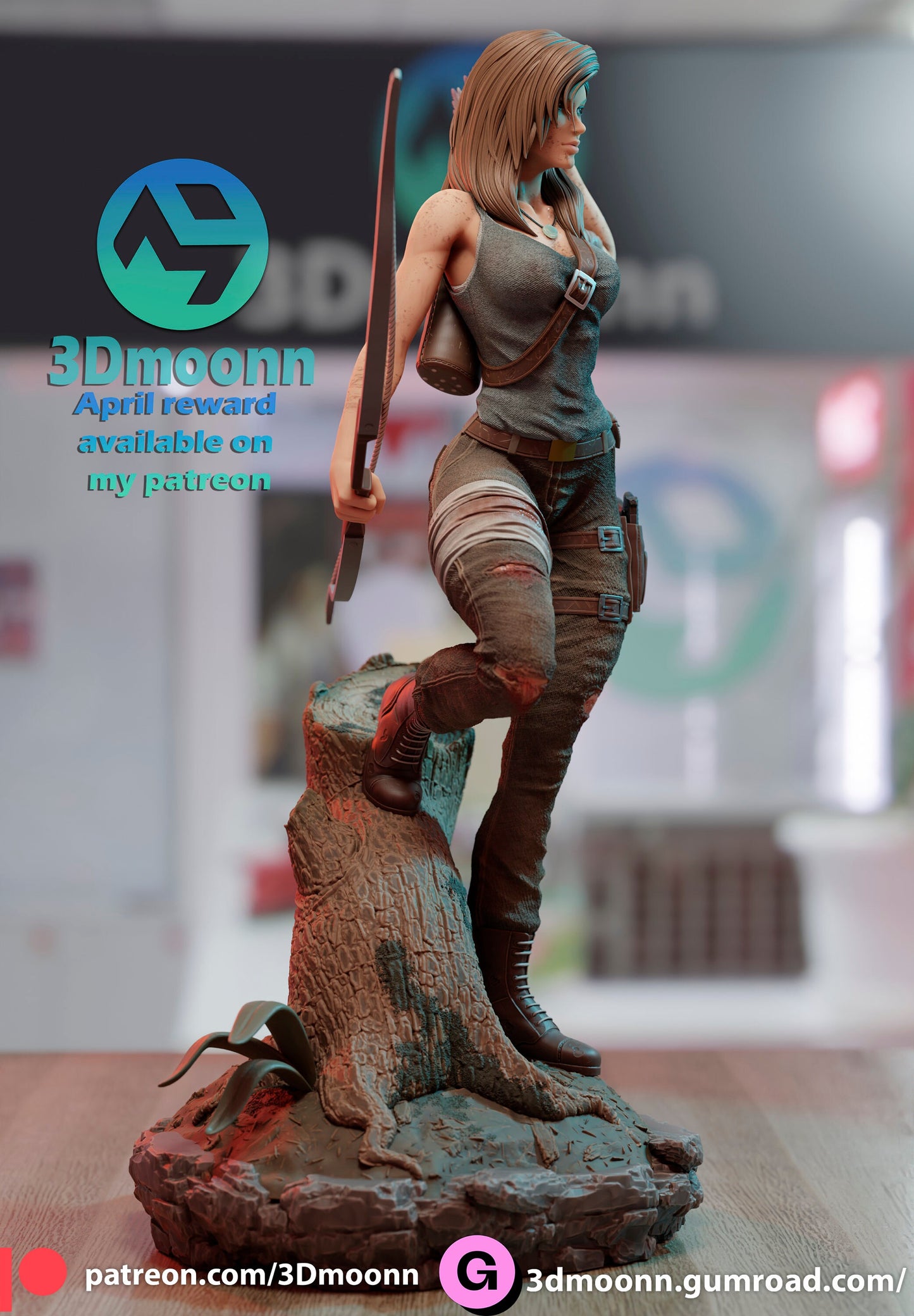 Lara Hunter Statue Model Kit by 3Dmoonn