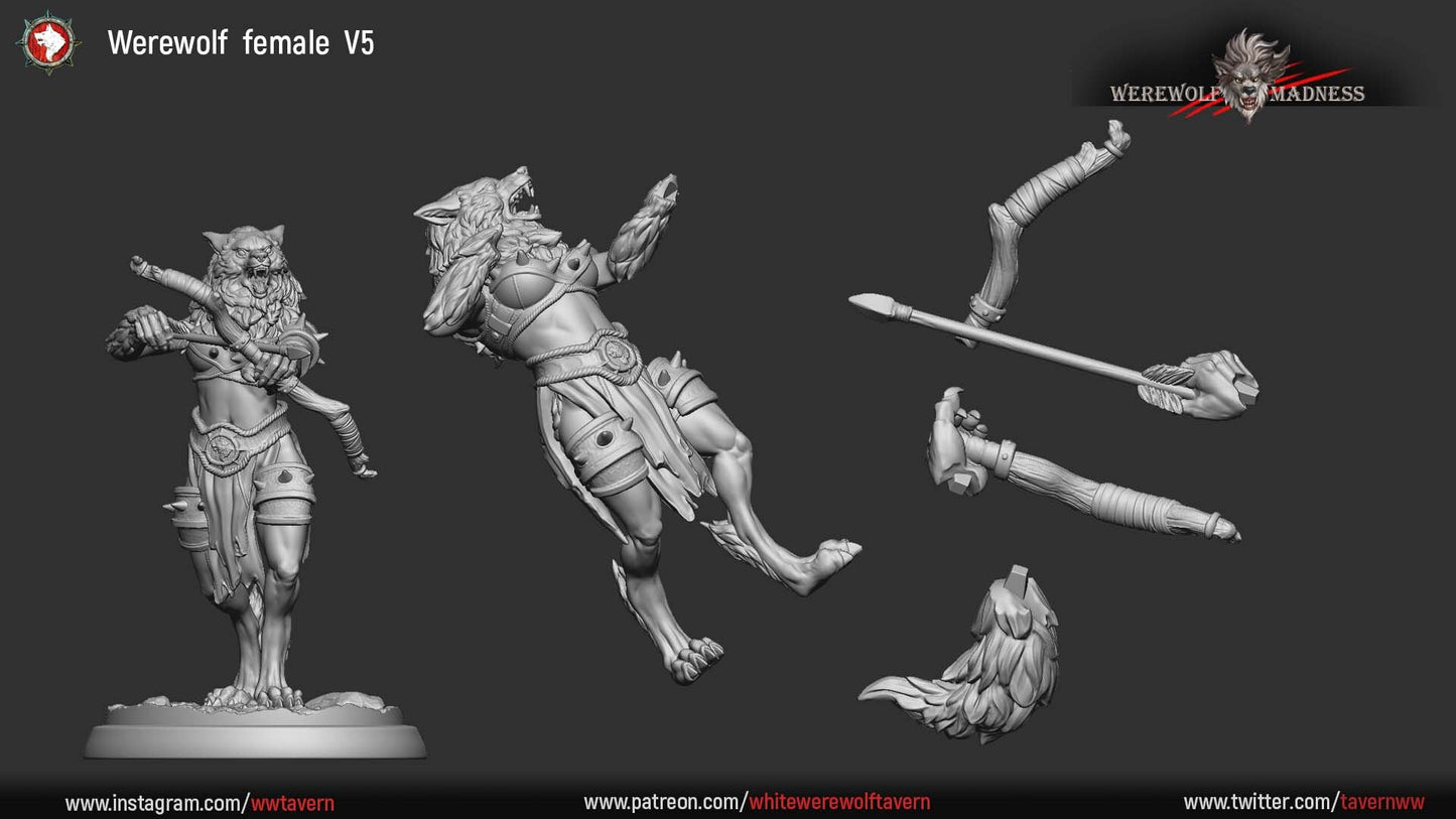 Female Werewolf Warriors from Werewolf Madness" by White Werewolf Tavern Miniatures