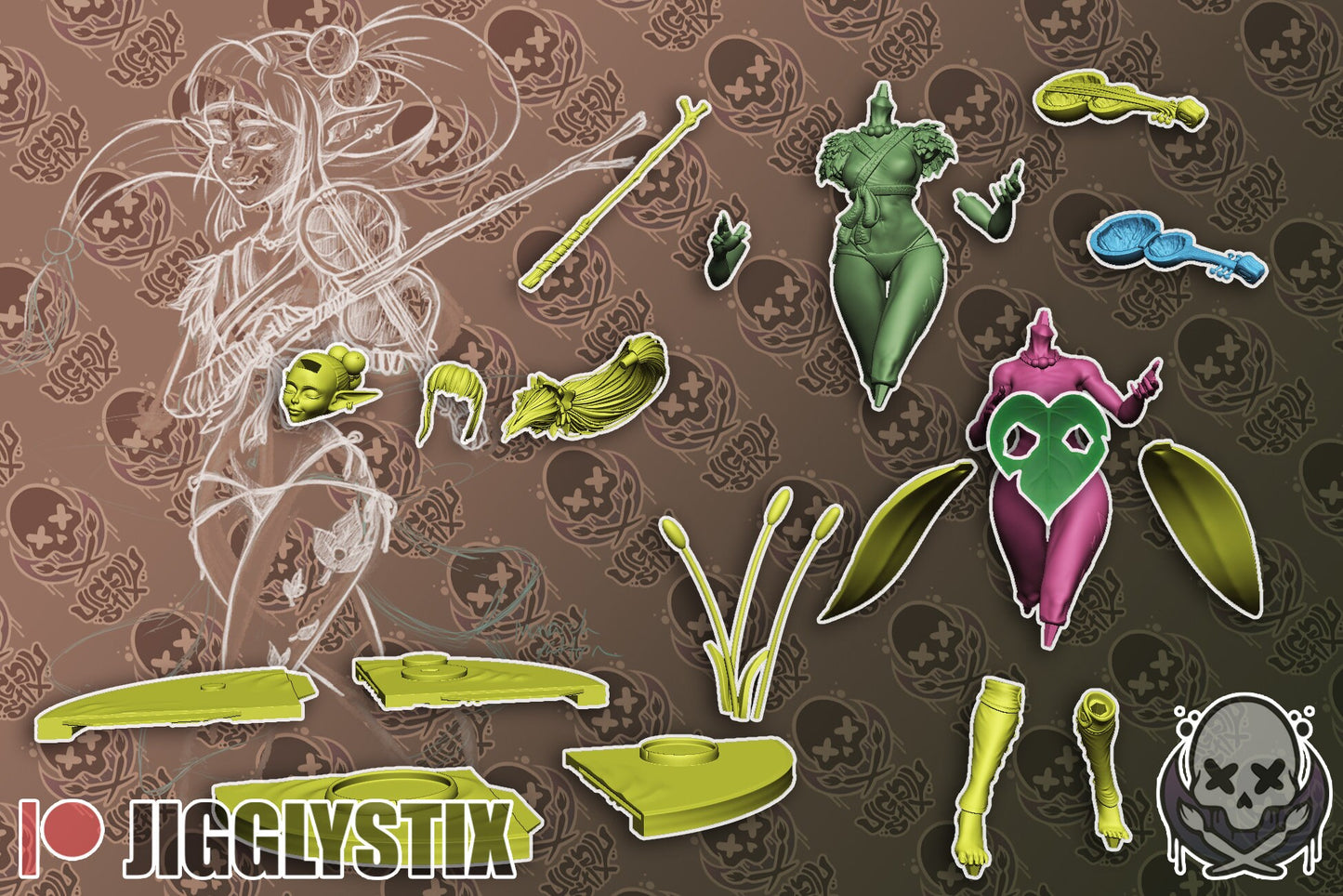 Fae Dancer Nadia Statue Model Kit by Jigglystix Pin Up Factory