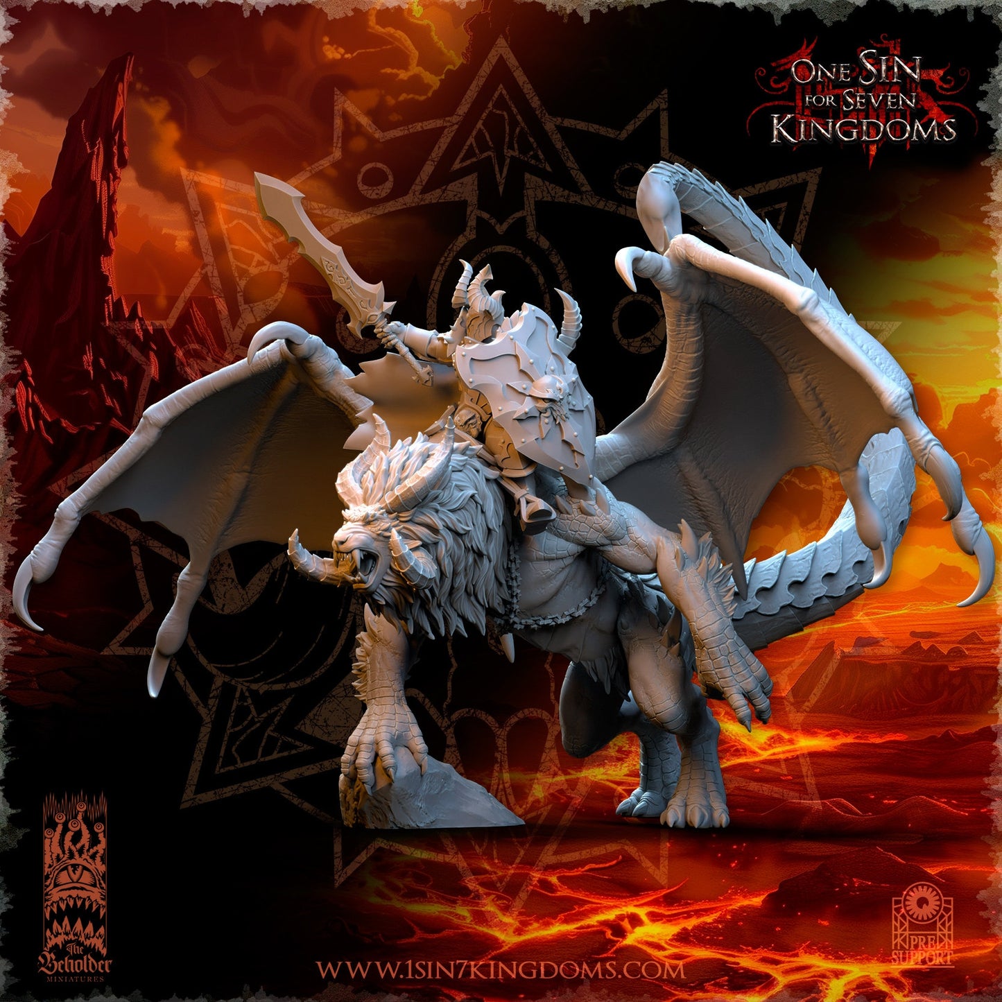 Vrolok on Manticore by Beholder Miniatures
