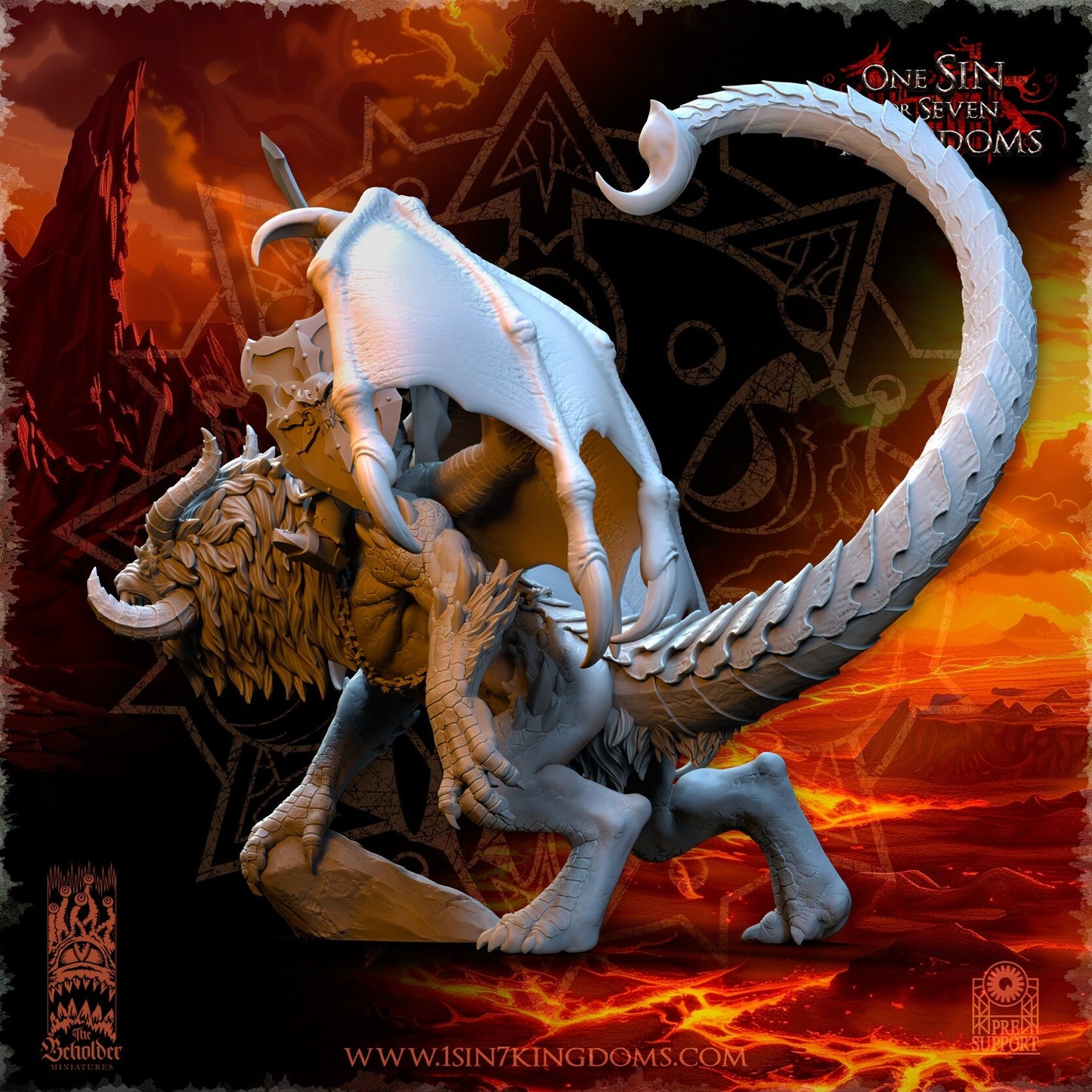 Vrolok on Manticore by Beholder Miniatures