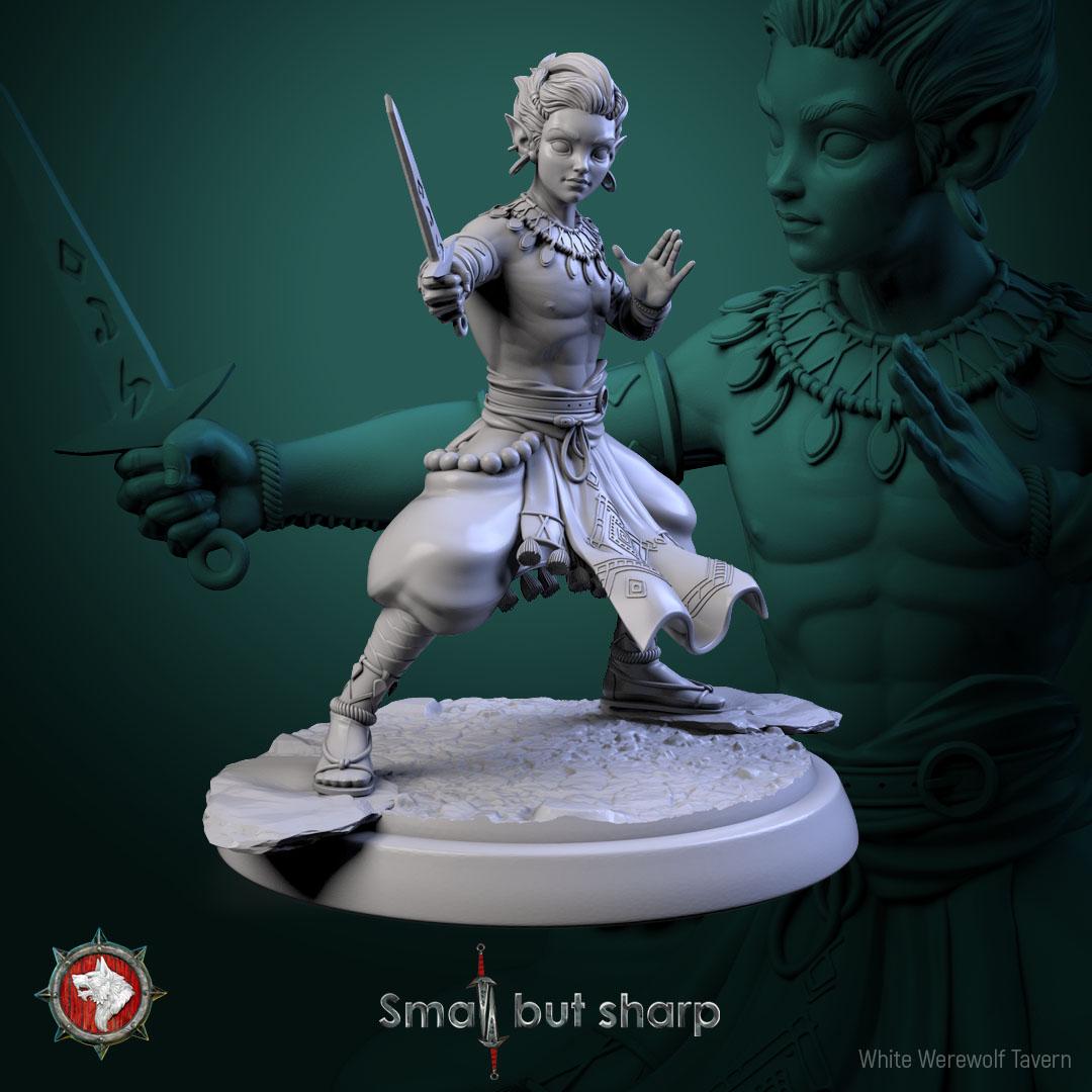 Halfling Monks from "Small but sharp" by White Werewolf Tavern Miniatures
