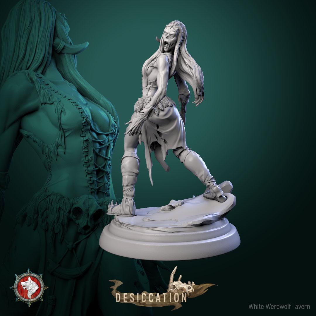Zombie Barbarians from "Desiccation" by White Werewolf Tavern Miniatures