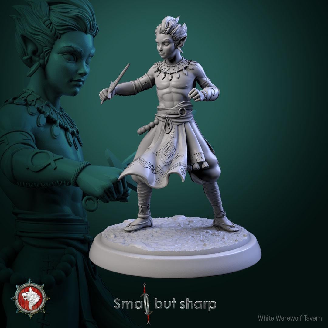 Halfling Monks from "Small but sharp" by White Werewolf Tavern Miniatures