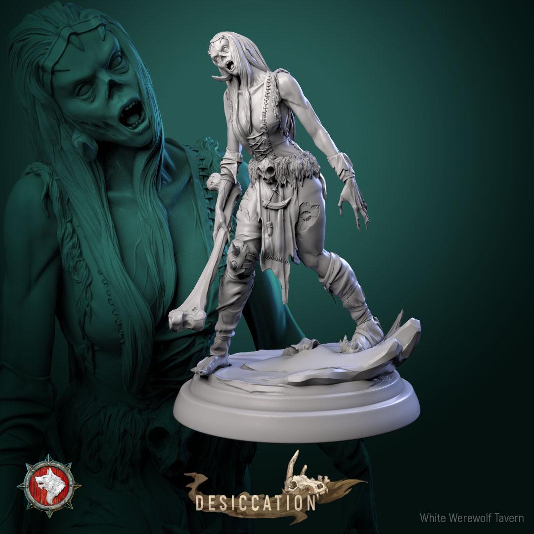 Zombie Barbarians from "Desiccation" by White Werewolf Tavern Miniatures