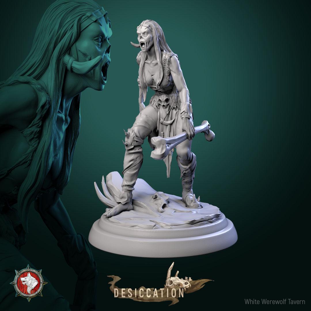Zombie Barbarians from "Desiccation" by White Werewolf Tavern Miniatures