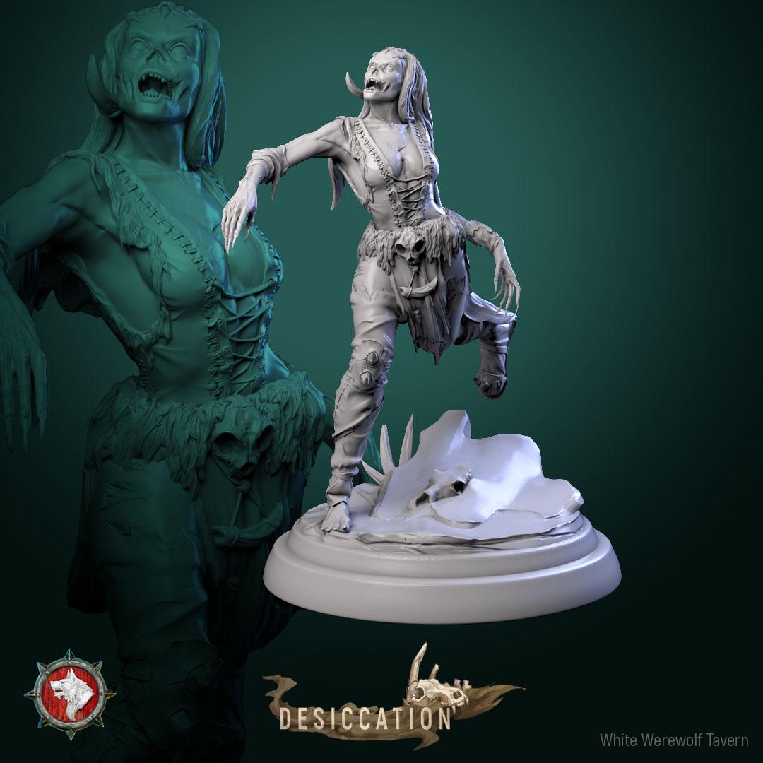 Zombie Barbarians from "Desiccation" by White Werewolf Tavern Miniatures