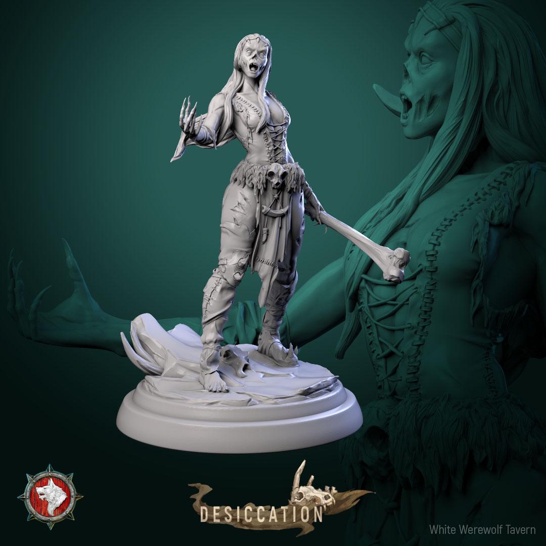 Zombie Barbarians from "Desiccation" by White Werewolf Tavern Miniatures
