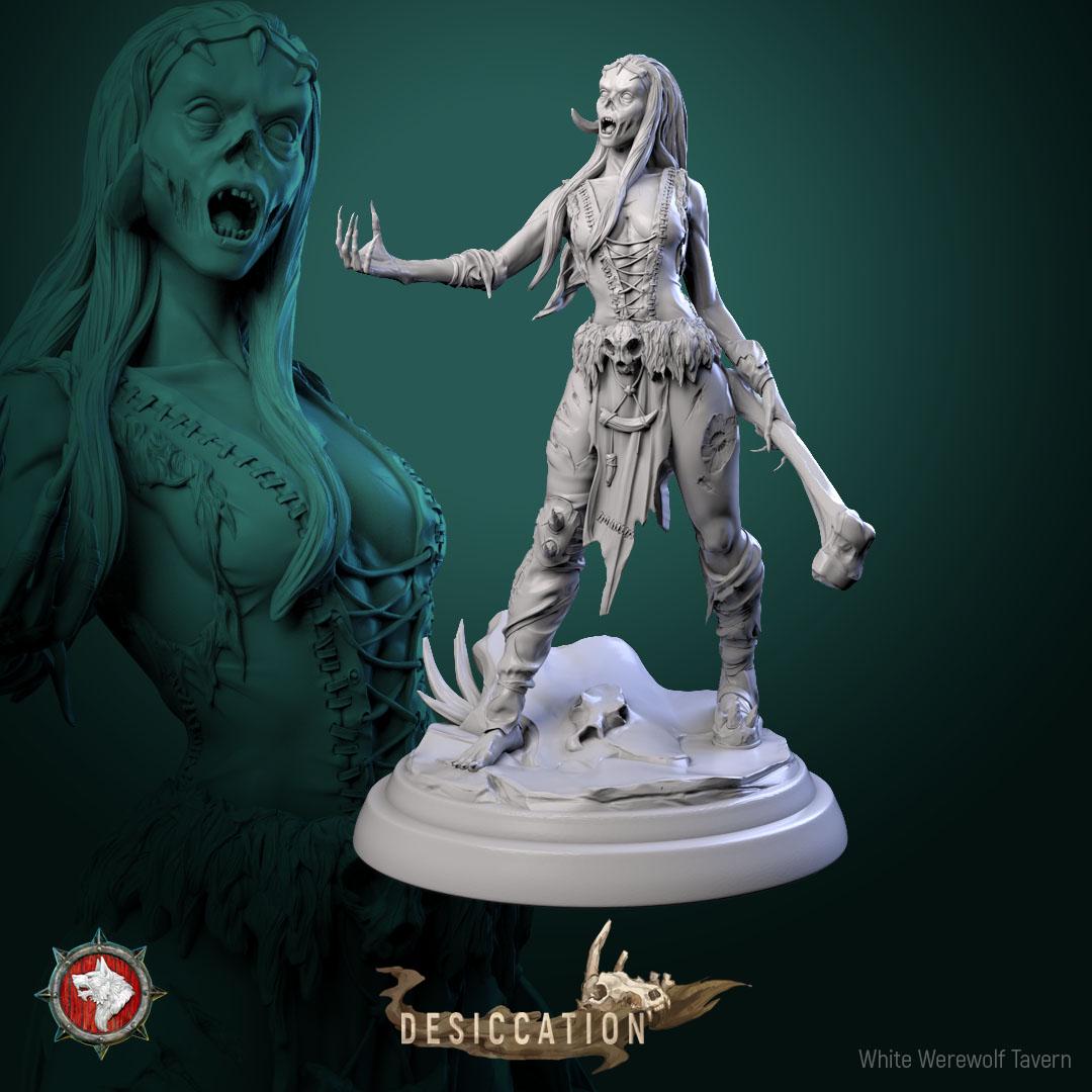 Zombie Barbarians from "Desiccation" by White Werewolf Tavern Miniatures