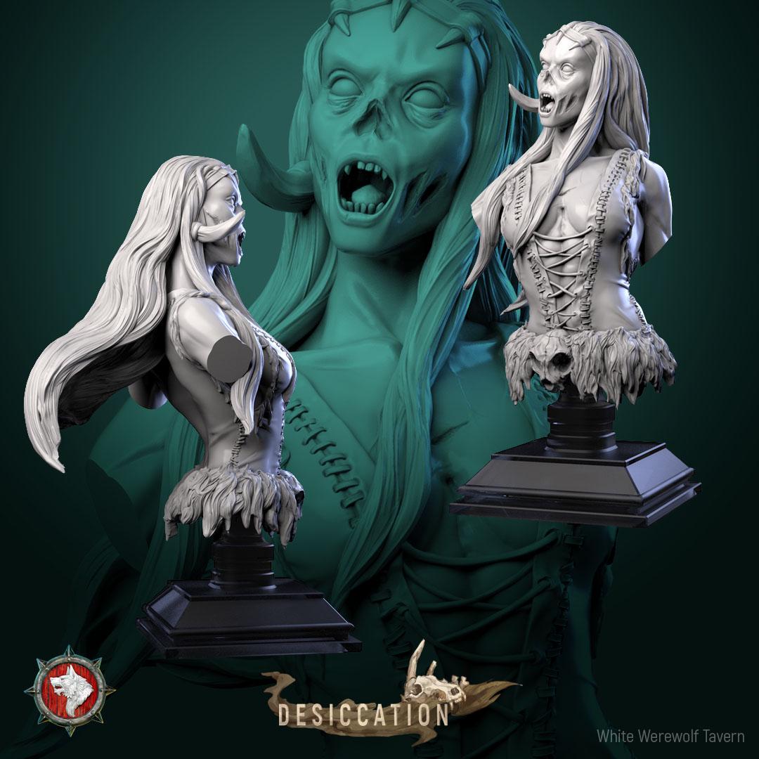 Zombie Barbarians from "Desiccation" by White Werewolf Tavern Miniatures