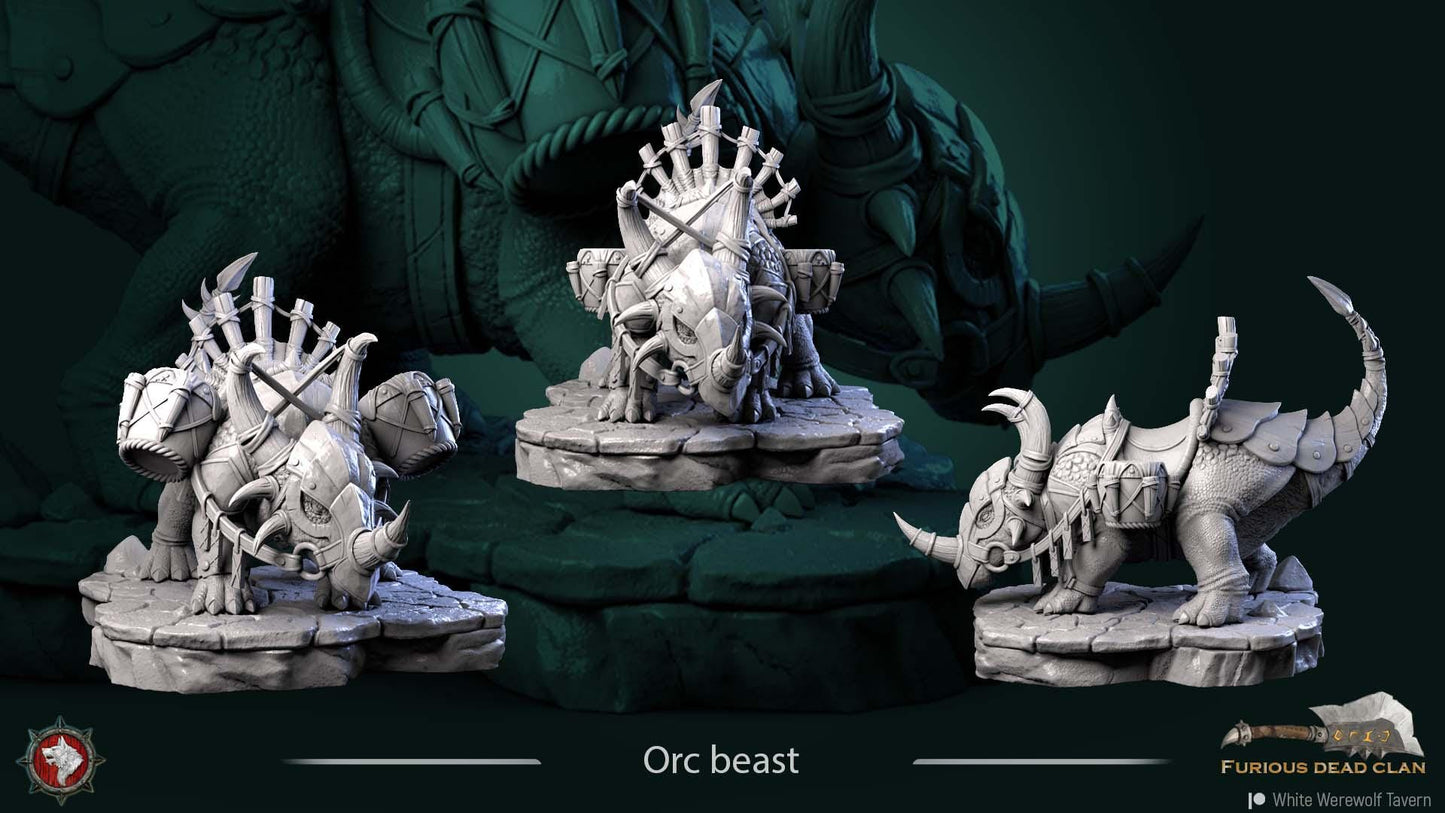 Orc Rider from "Furious Dead Clan" by White Werewolf Tavern Miniatures