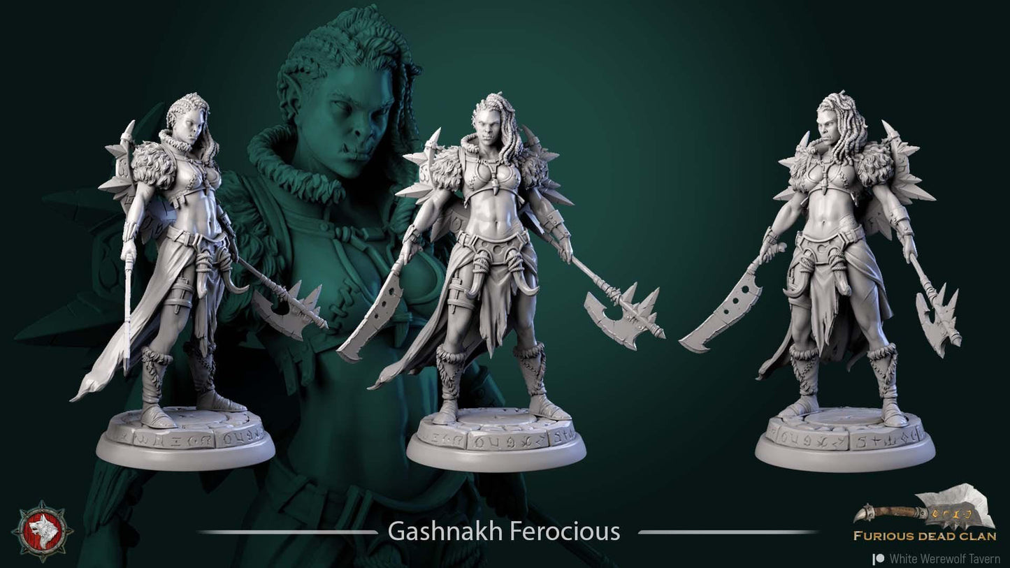 Gashnakh The Freocious from "Furious Dead Clan" by White Werewolf Tavern Miniatures