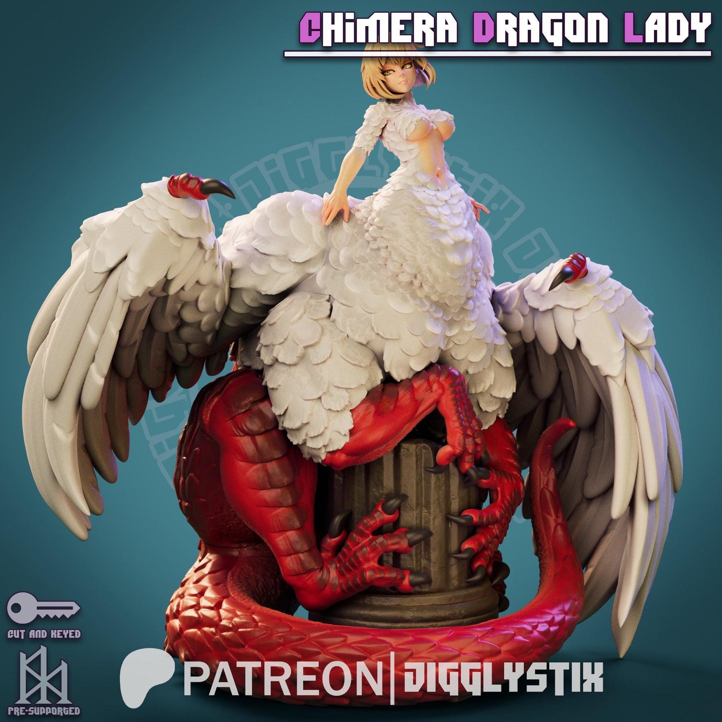 Chimera Dragon Lady by Jigglystix Pin Up Factory Miniatures