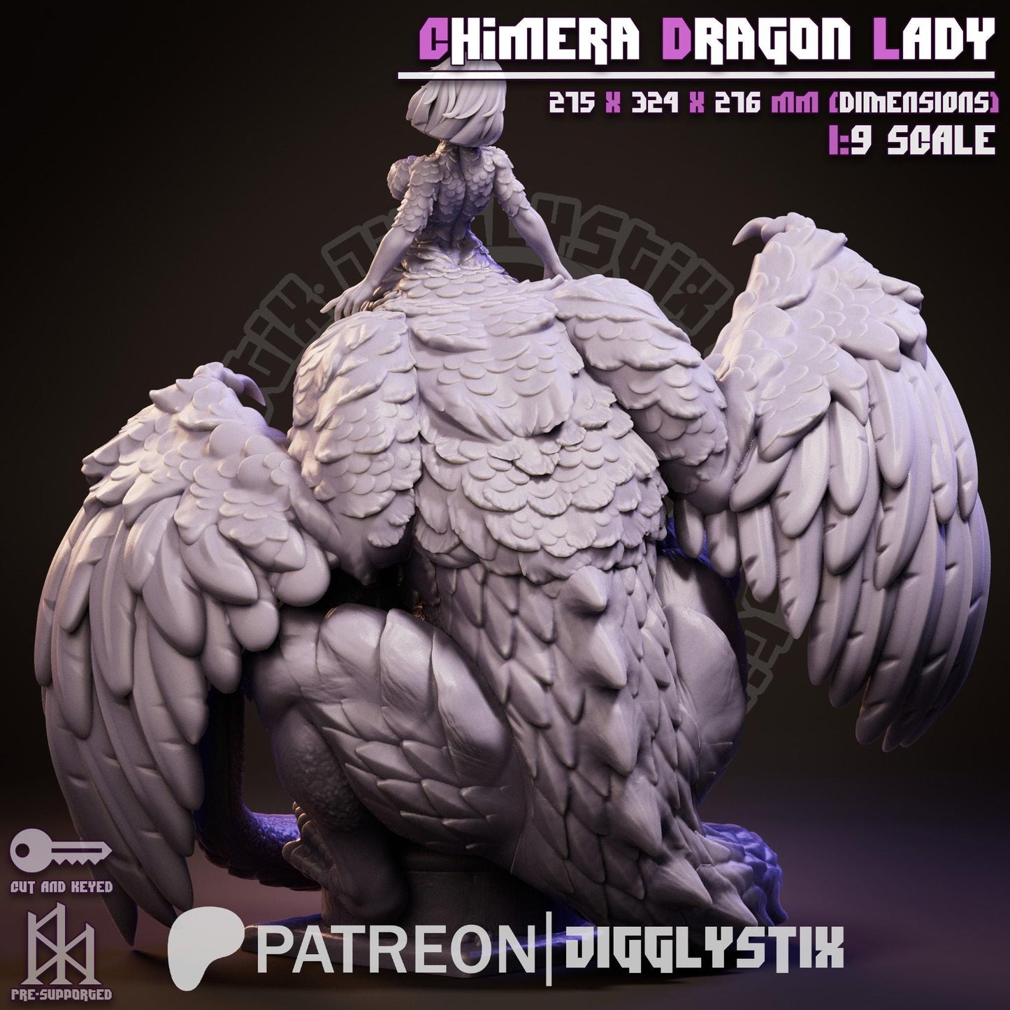 Chimera Dragon Lady by Jigglystix Pin Up Factory Miniatures