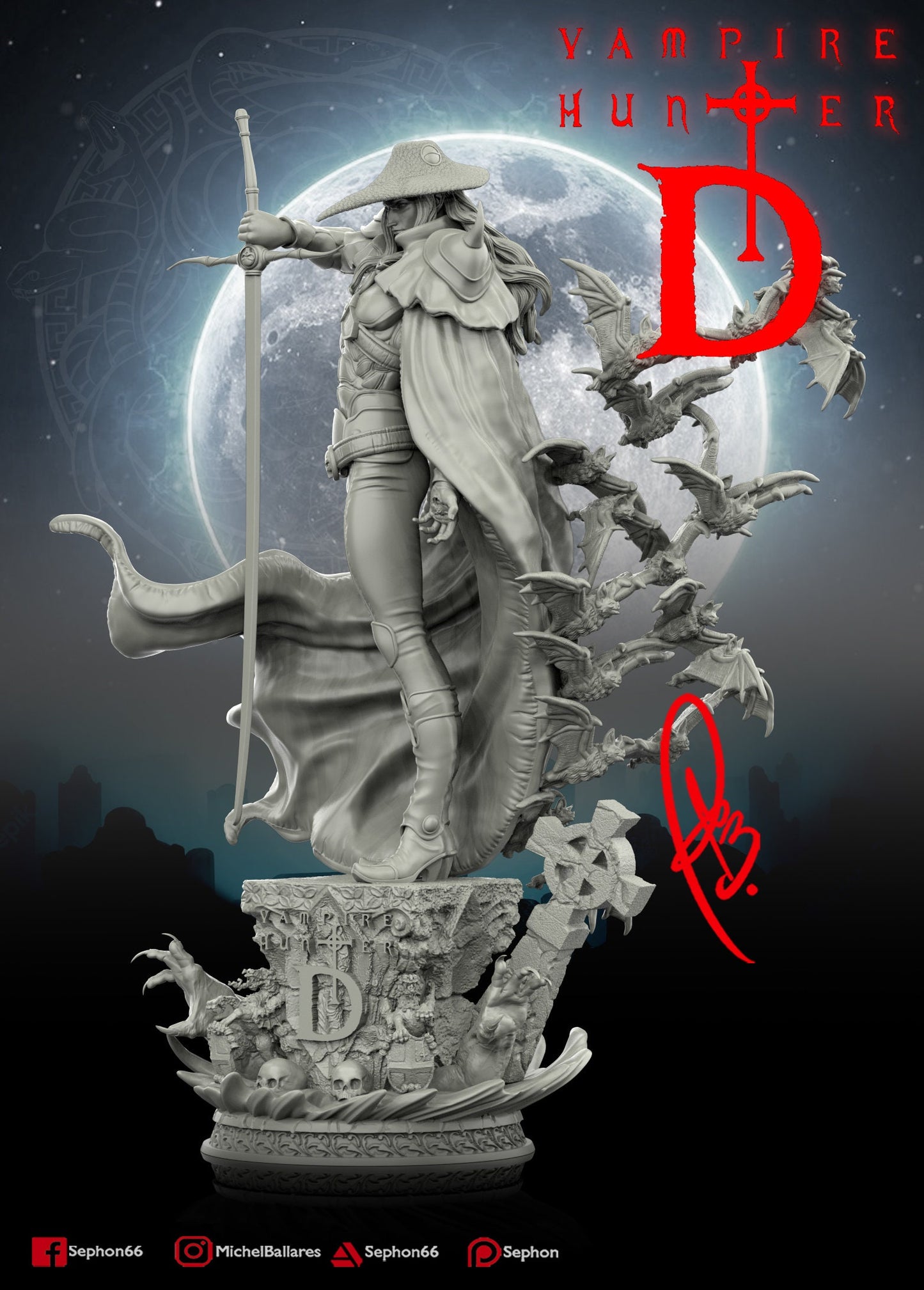 Vampire Hunter Statue Model Kit by Creative Geek MB