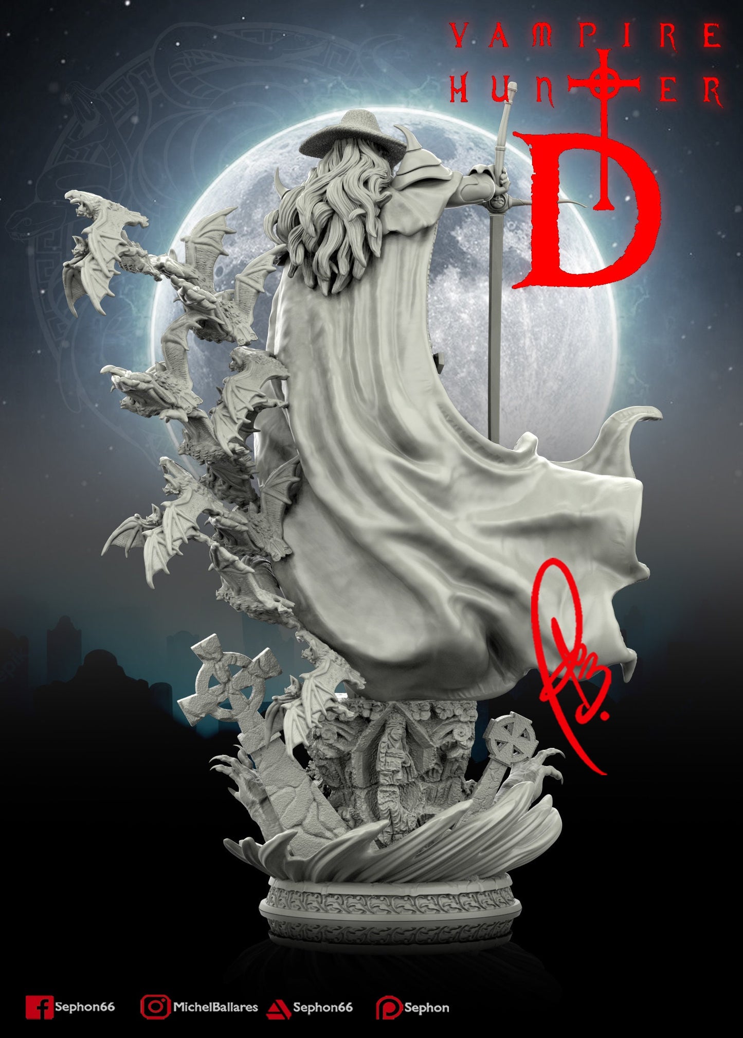 Vampire Hunter Statue Model Kit by Creative Geek MB
