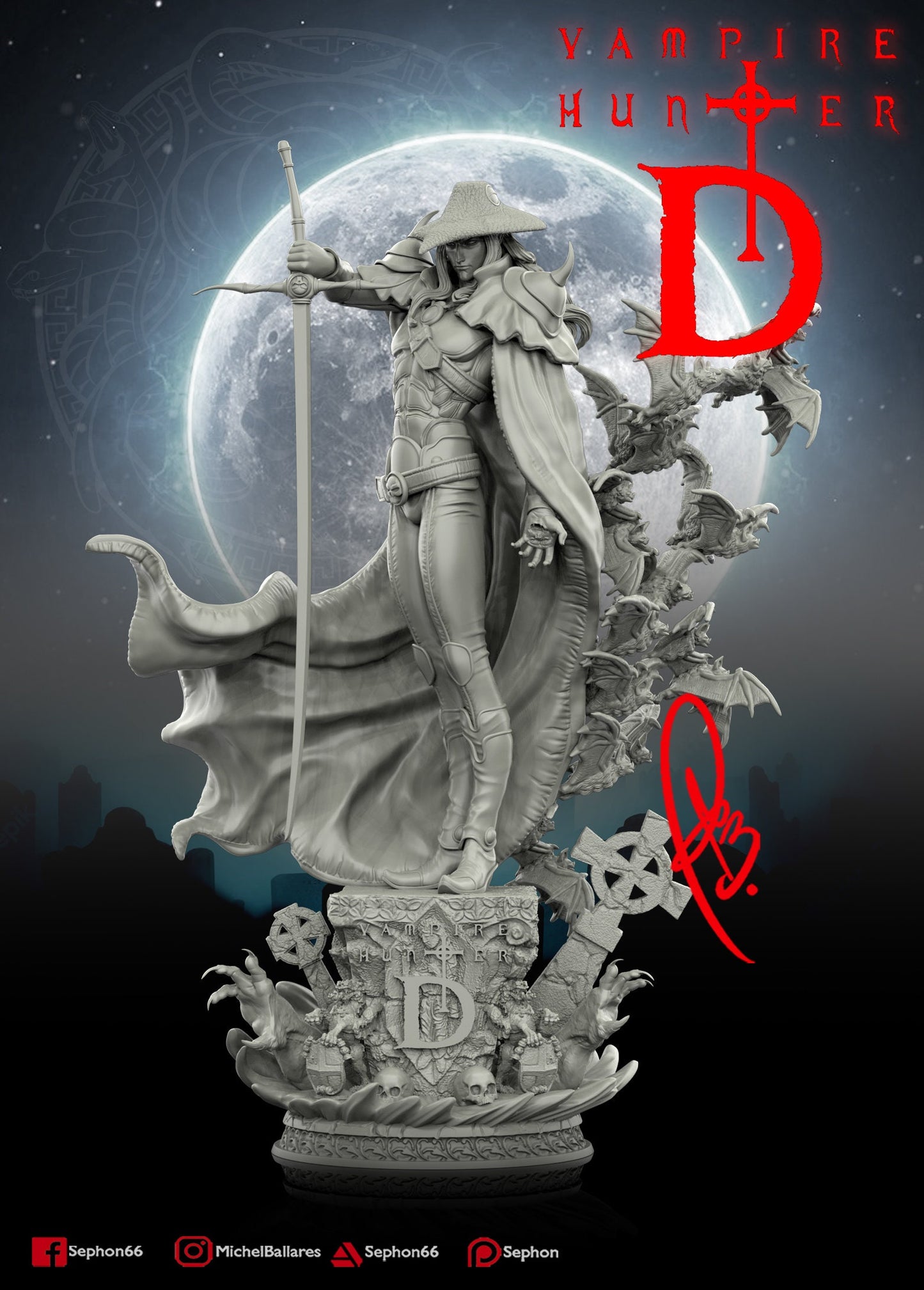 Vampire Hunter Statue Model Kit by Creative Geek MB