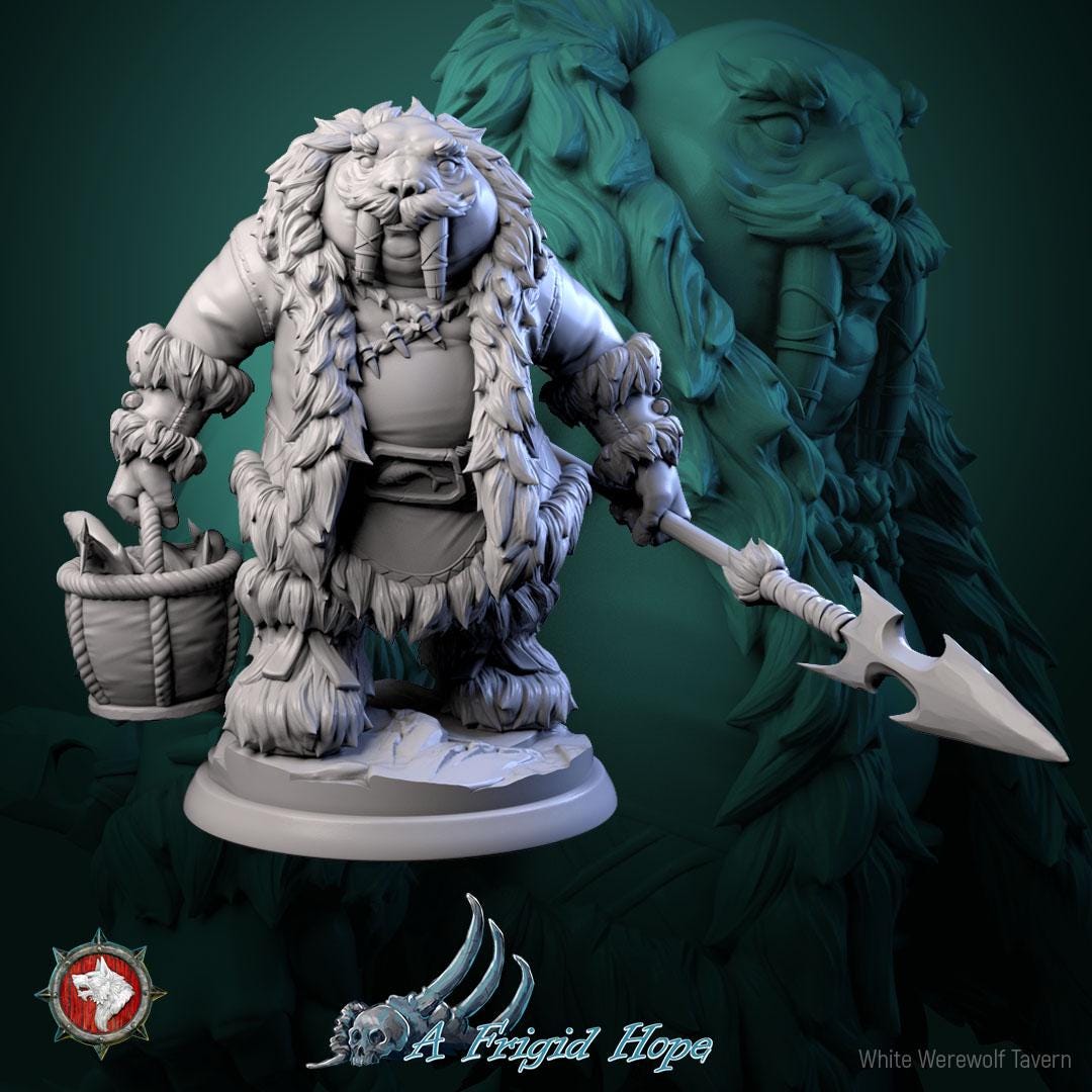 Tuskclaw Hunters from "A Frigid Hope" by White Werewolf Tavern Miniatures