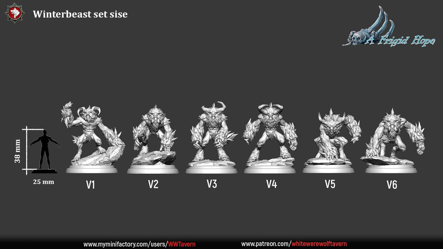 Winterbeasts from "A Frigid Hope" by White Werewolf Tavern Miniatures