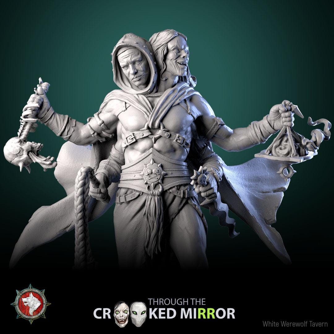 Eldrim & Drelmar from "Through the Crooked Mirror" by White Werewolf Tavern Miniatures