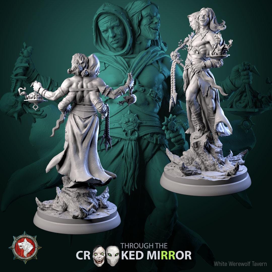 Eldrim & Drelmar from "Through the Crooked Mirror" by White Werewolf Tavern Miniatures