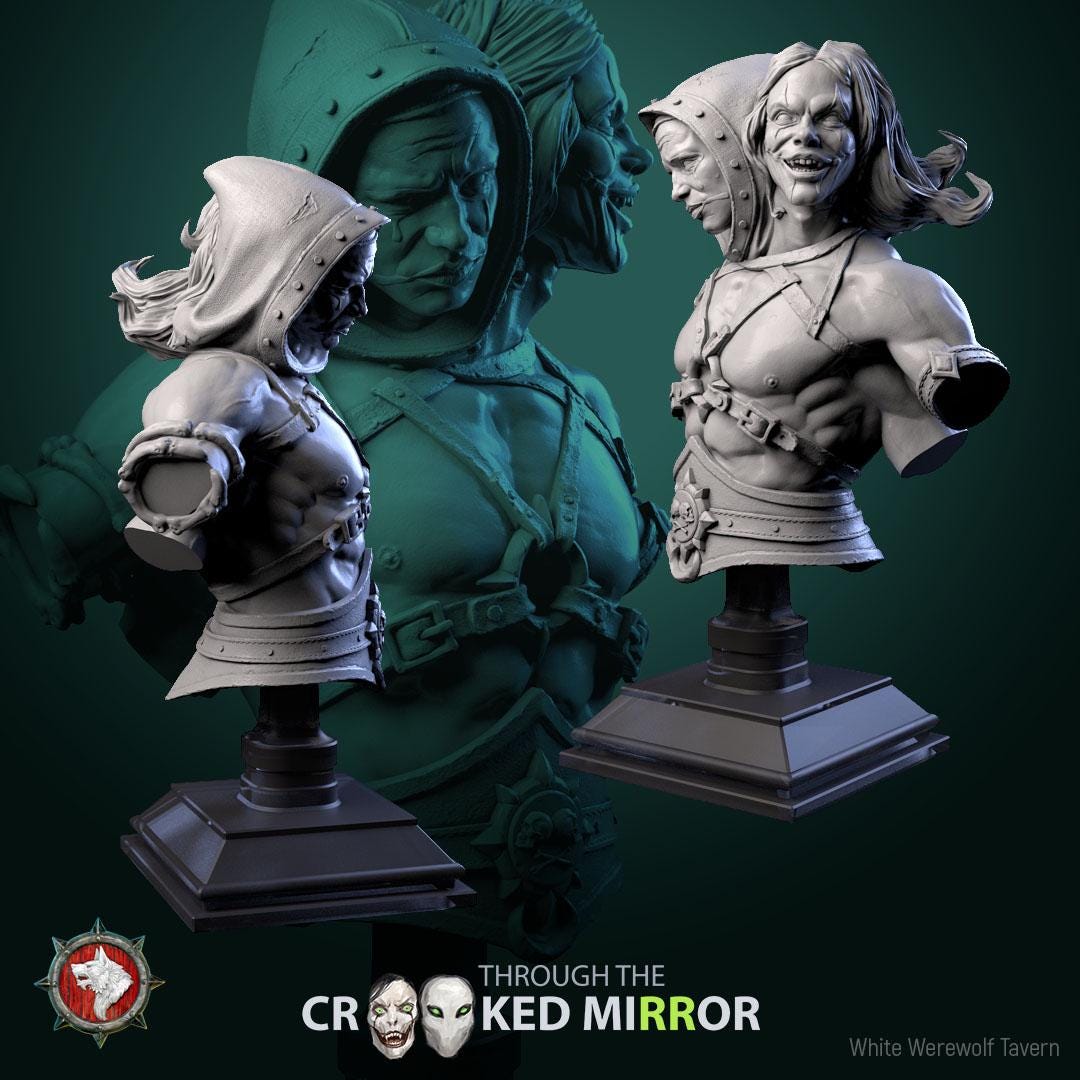 Eldrim & Drelmar from "Through the Crooked Mirror" by White Werewolf Tavern Miniatures