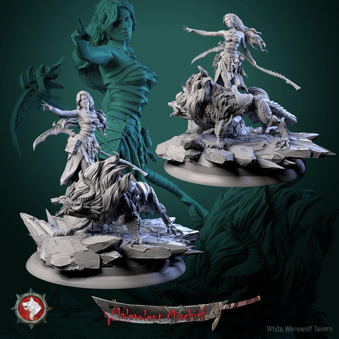 Alberta the Soulflayer from "Malevolent Mischief" by White Werewolf Tavern Miniatures