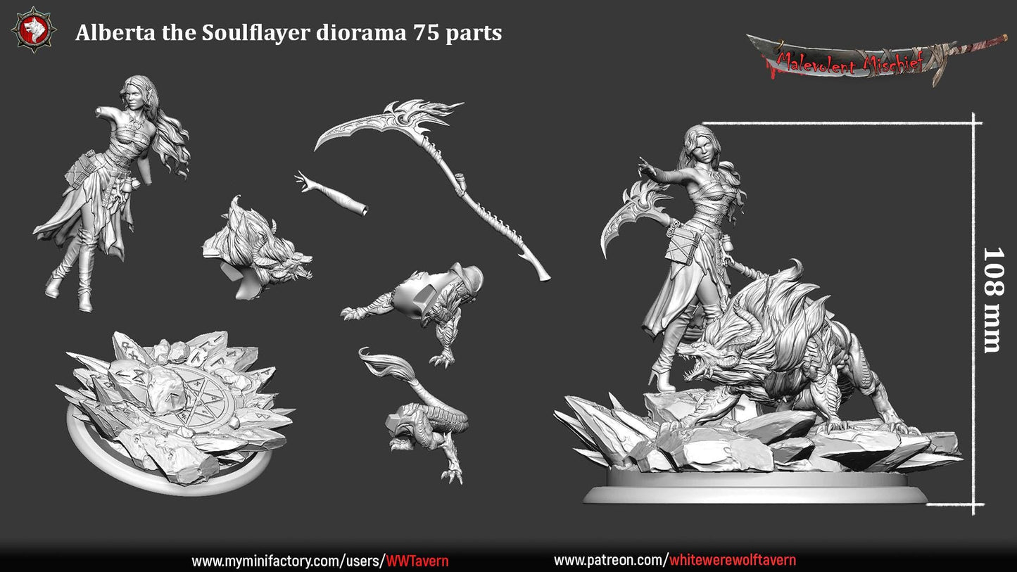Alberta the Soulflayer from "Malevolent Mischief" by White Werewolf Tavern Miniatures