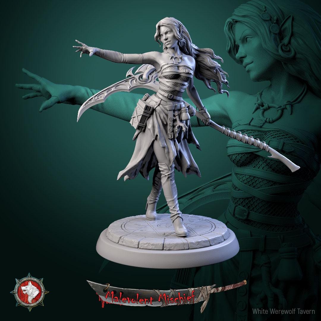 Alberta the Soulflayer from "Malevolent Mischief" by White Werewolf Tavern Miniatures