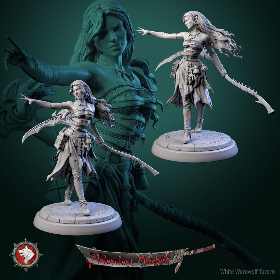 Alberta the Soulflayer from "Malevolent Mischief" by White Werewolf Tavern Miniatures
