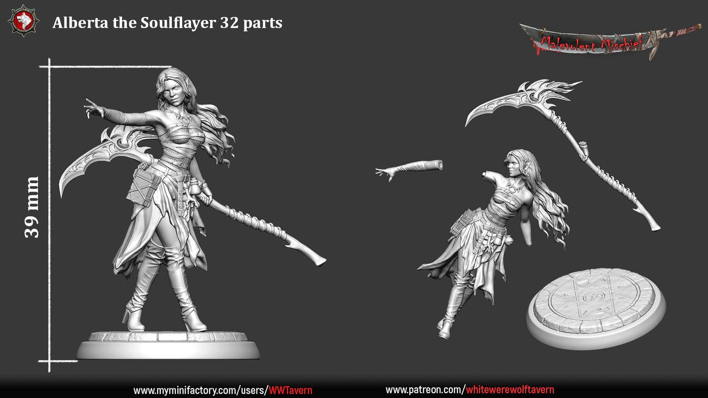 Alberta the Soulflayer from "Malevolent Mischief" by White Werewolf Tavern Miniatures