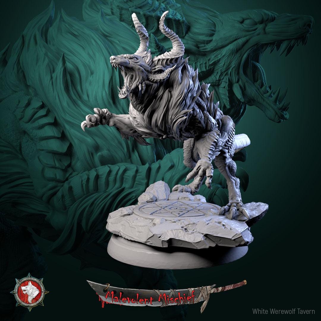 Infernal hounds from "Malevolent Mishcief" by White Werewolf Tavern Minitaures