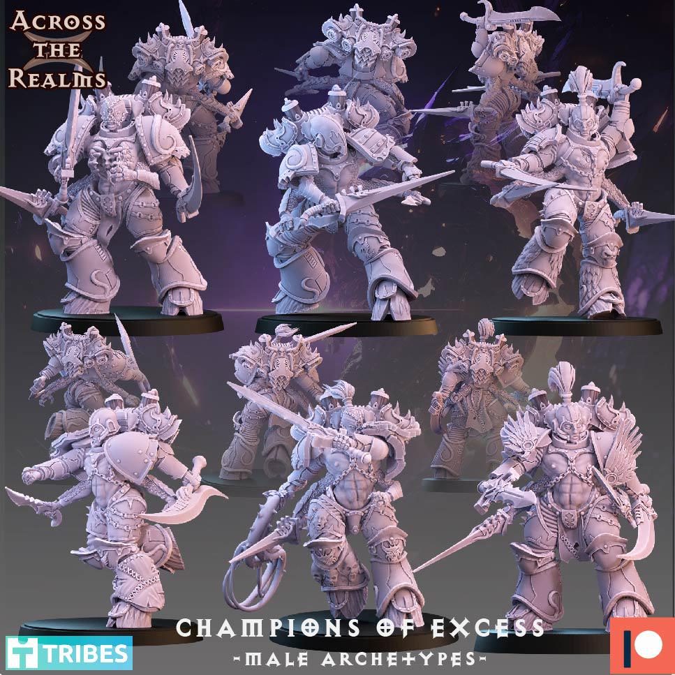 Champions of Excess - Male Archetypes Legionaries of Excess by Across the Realms Miniatures