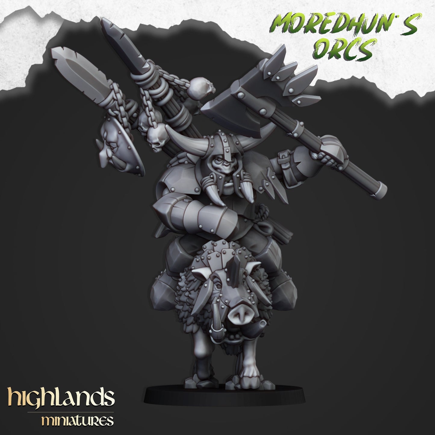 Mounted Orc Chief By Highland Miniatures