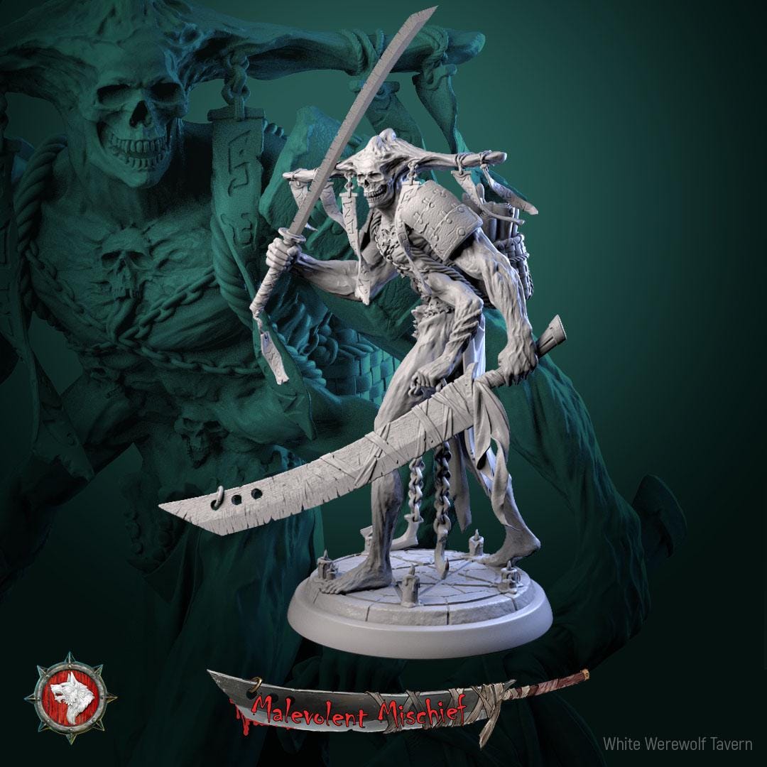 Grimblade Revenant from "Malevolent Mischief" by White Werewolf Tavern Miniatures
