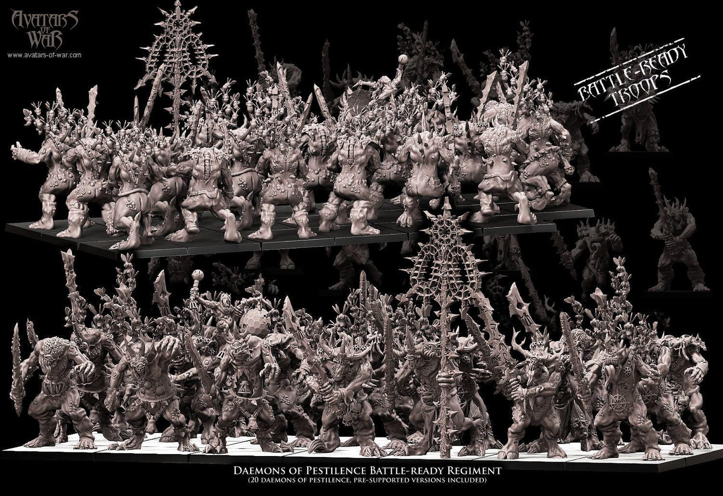 Daemons of Pestilence Unit Battle Ready by Avatars of War Miniatures