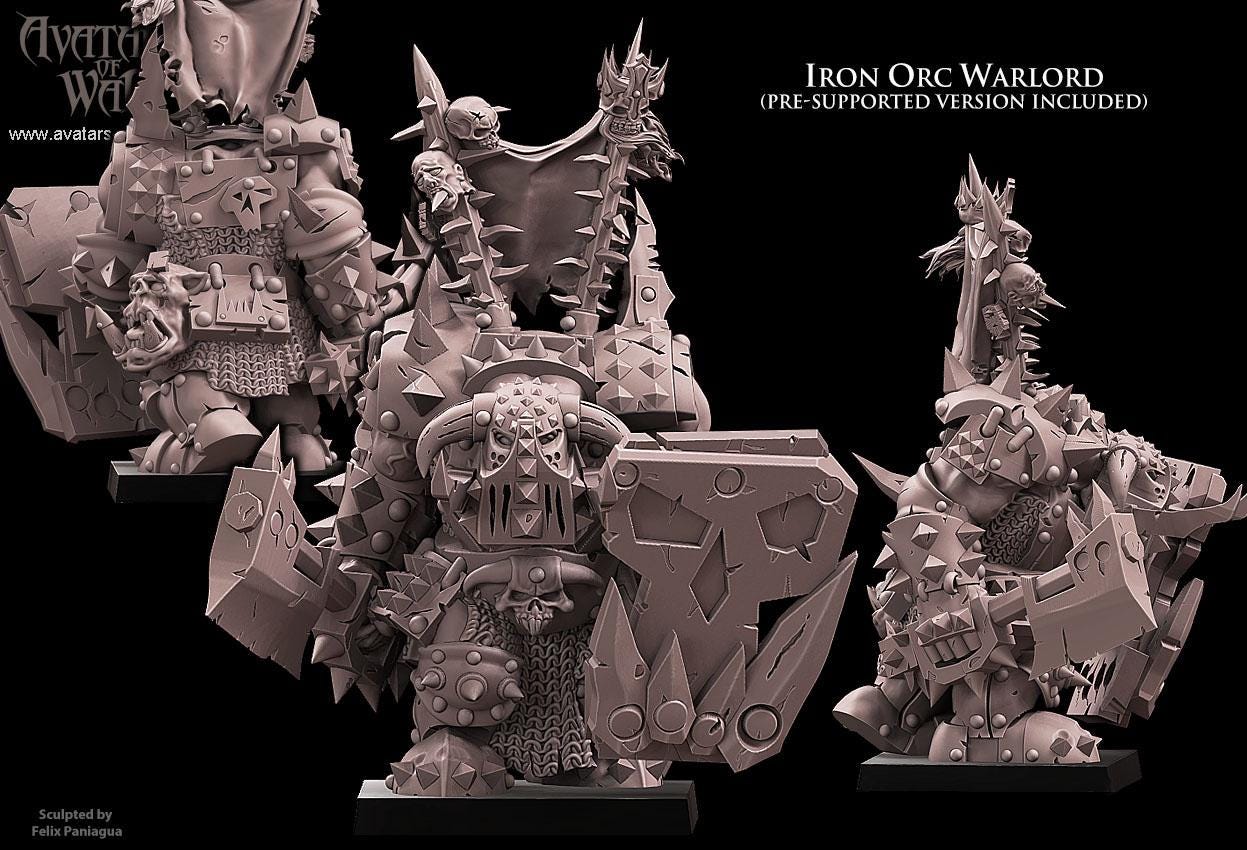 Iron Orc Warlord by Avatars of War Miniatures