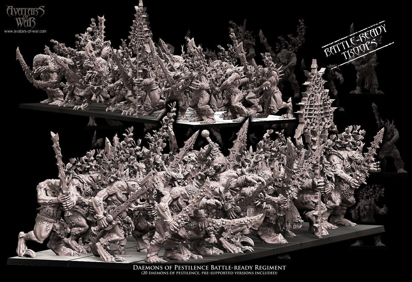Daemons of Pestilence Unit Battle Ready by Avatars of War Miniatures