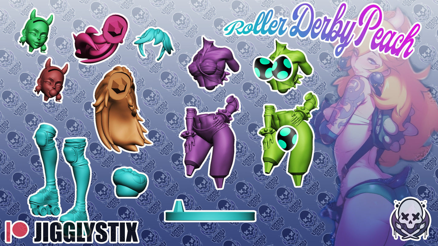 Roller Derby Princess Statue Model Kit by Jigglystix Pin Up Factory