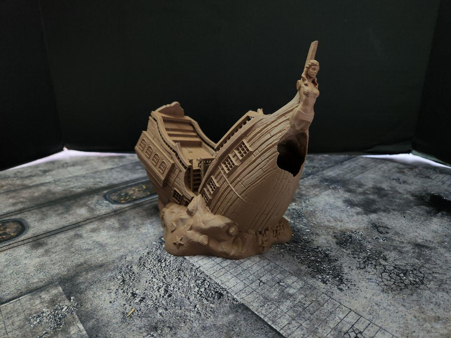 Sunken Pirate Ship 3D Printed Dice Tower by FatesEnd
