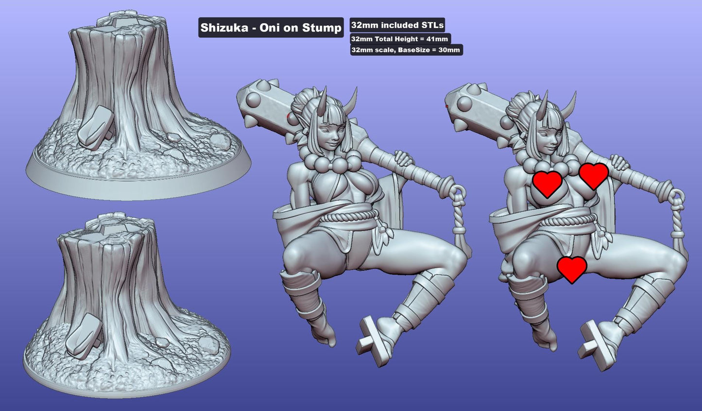 Shizuka – Oni on Stump by Gaz Minis