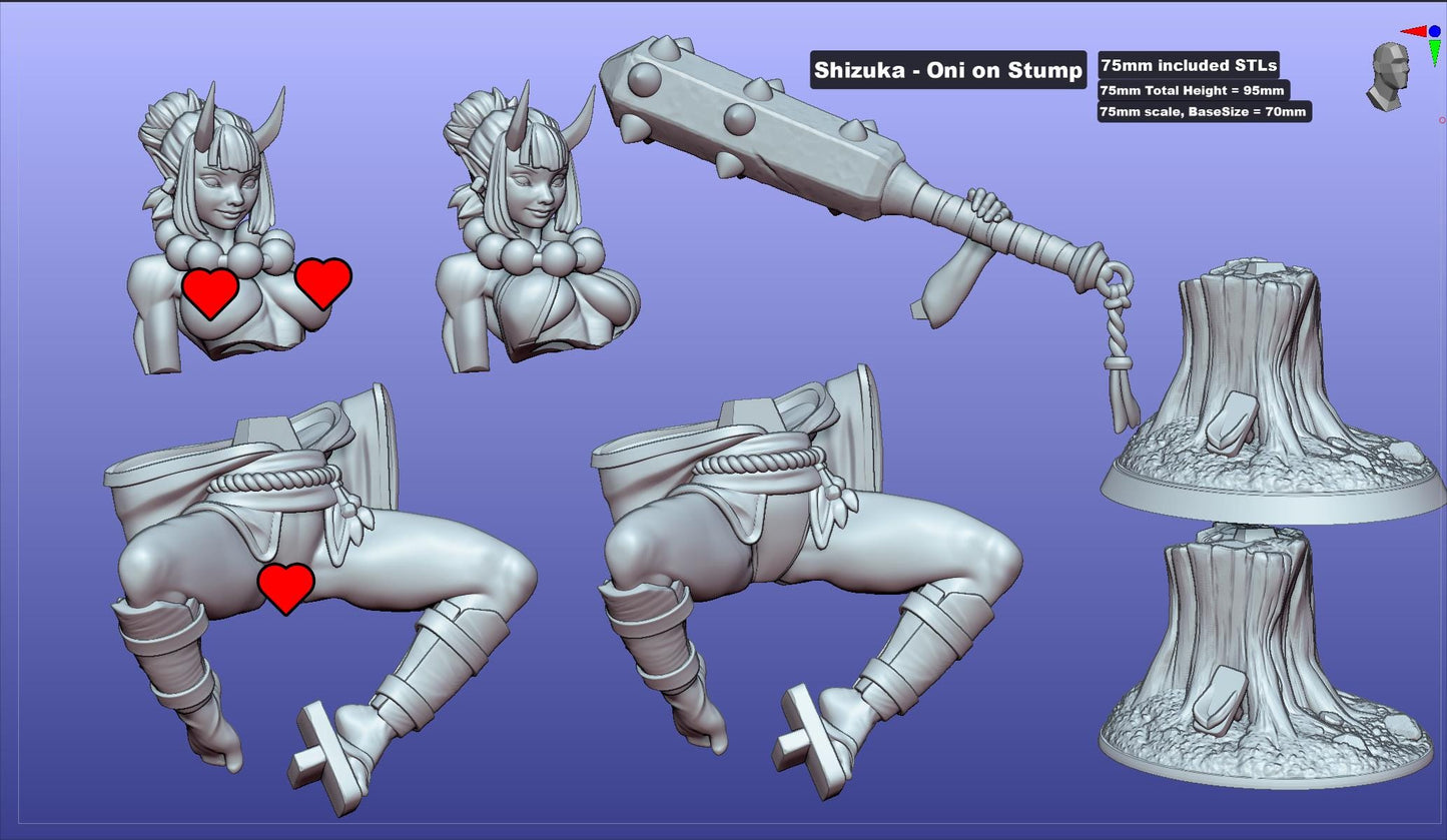 Shizuka – Oni on Stump by Gaz Minis
