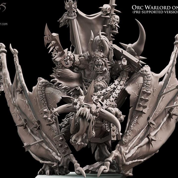 Orc Warlord on Wyvern by Avatars of War Miniatures