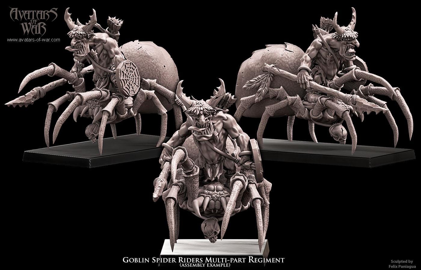 Goblin Spider Rider Unit by Avatars of War Miniatures