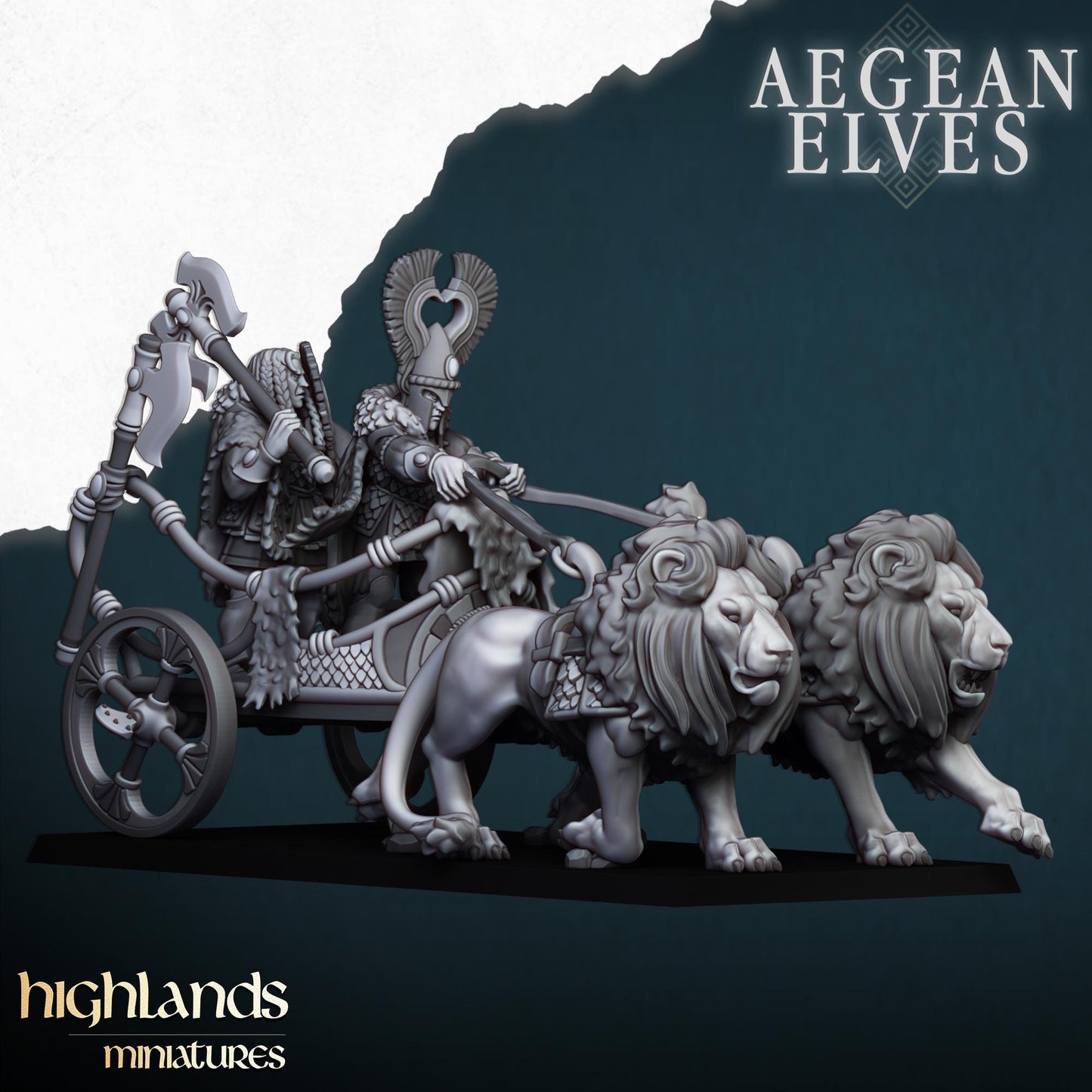Nemean Lions Chariot of Aegean Elves by Highland Miniatures