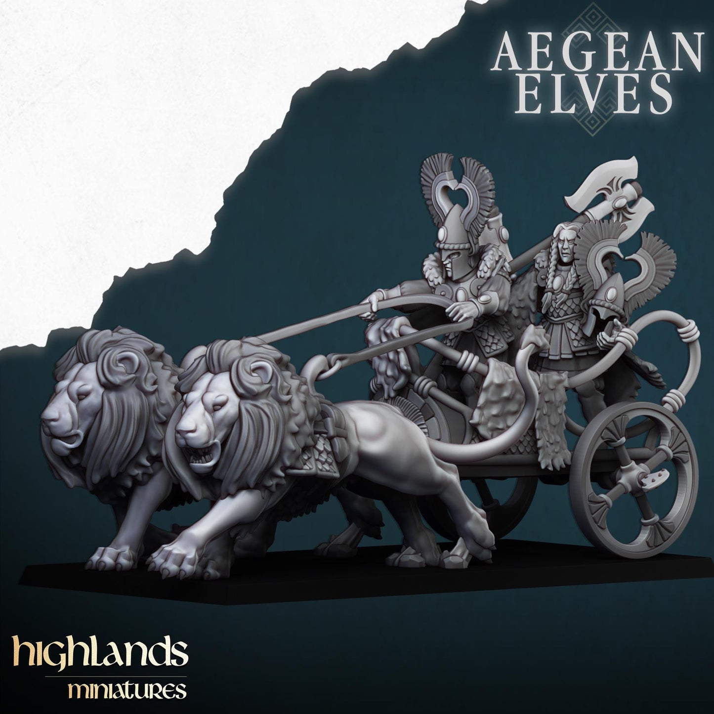Nemean Lions Chariot of Aegean Elves by Highland Miniatures